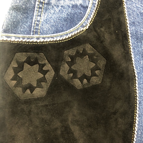 Patchwork Native American High Rise Denim Skirt - Picture 8 of 8